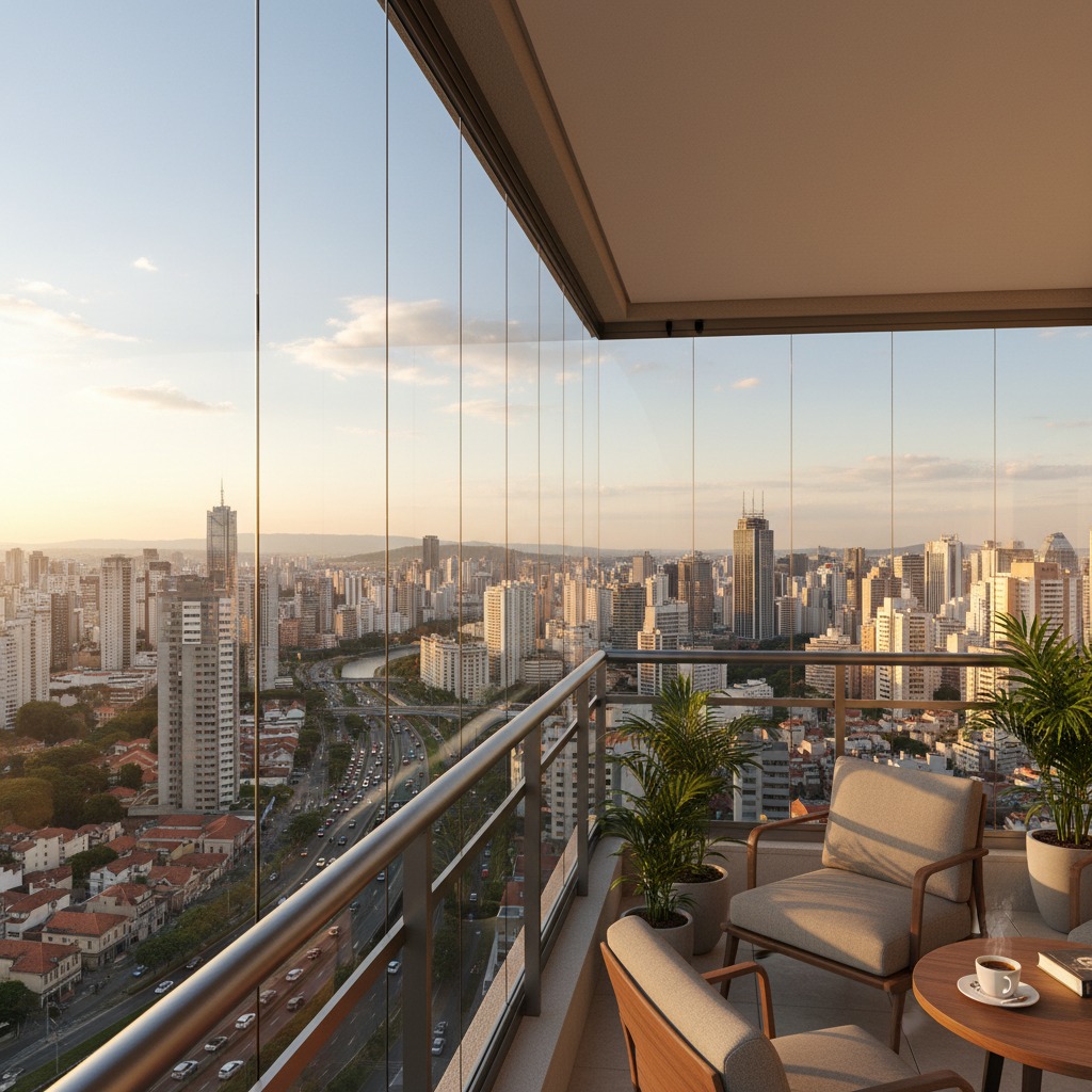 sacada envidraçada na cidade de são paulo